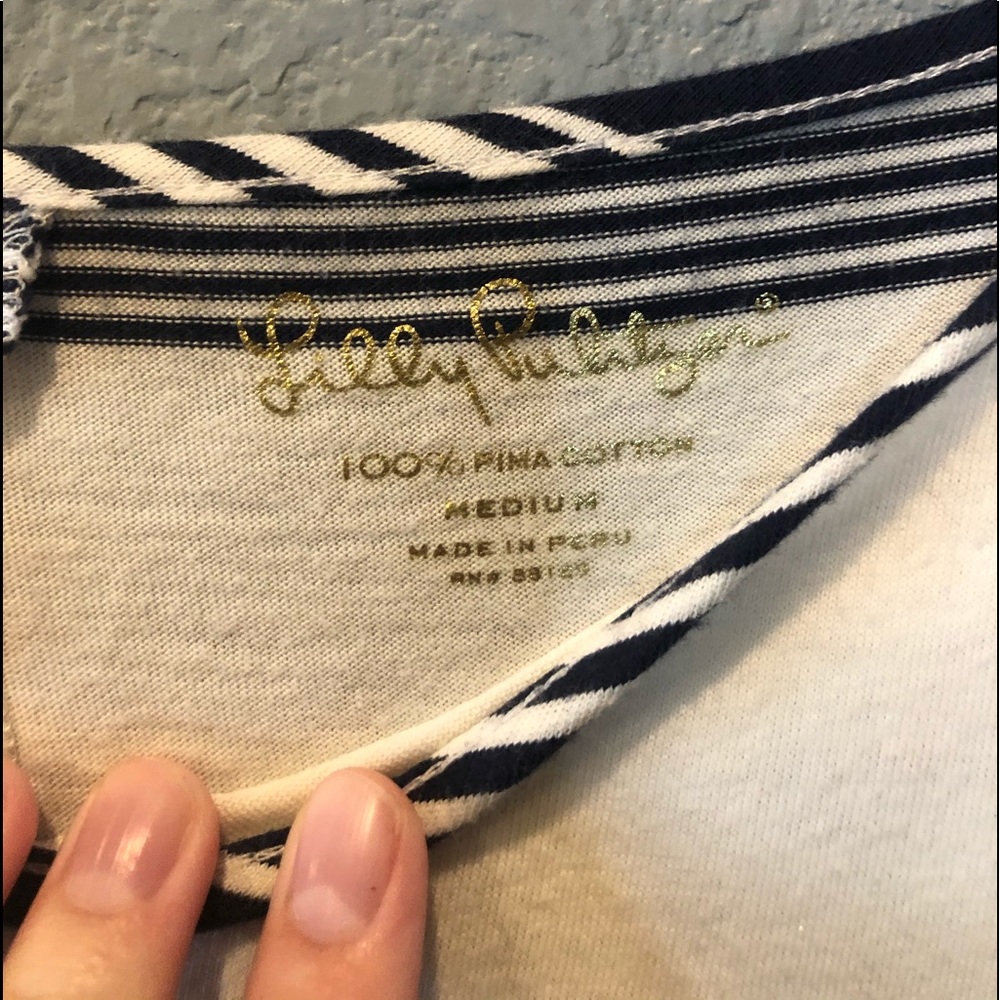 Lilly Pullizter Navy Patterned Striped Dress - image 2